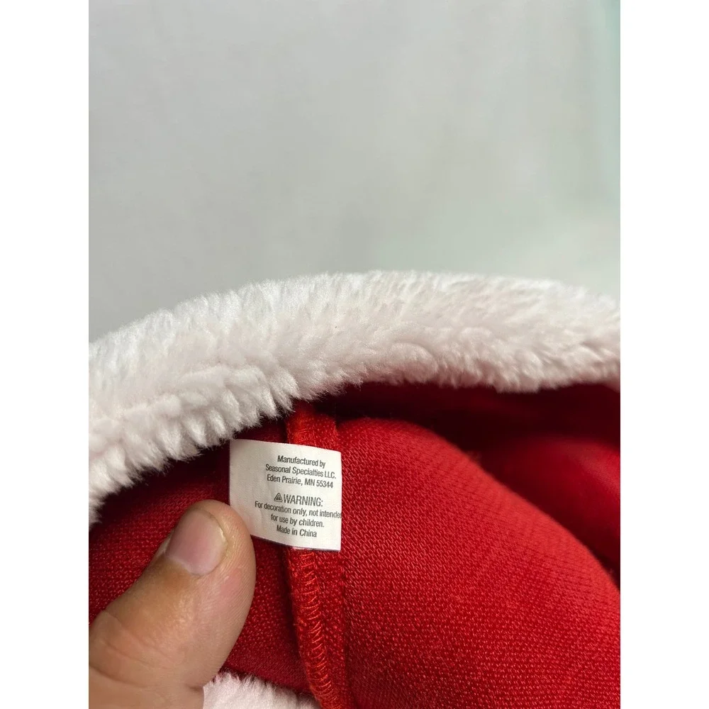 Christmas Holiday Enchanted Forest Unisex OS Red White Plush Faux Fur Santa Hat